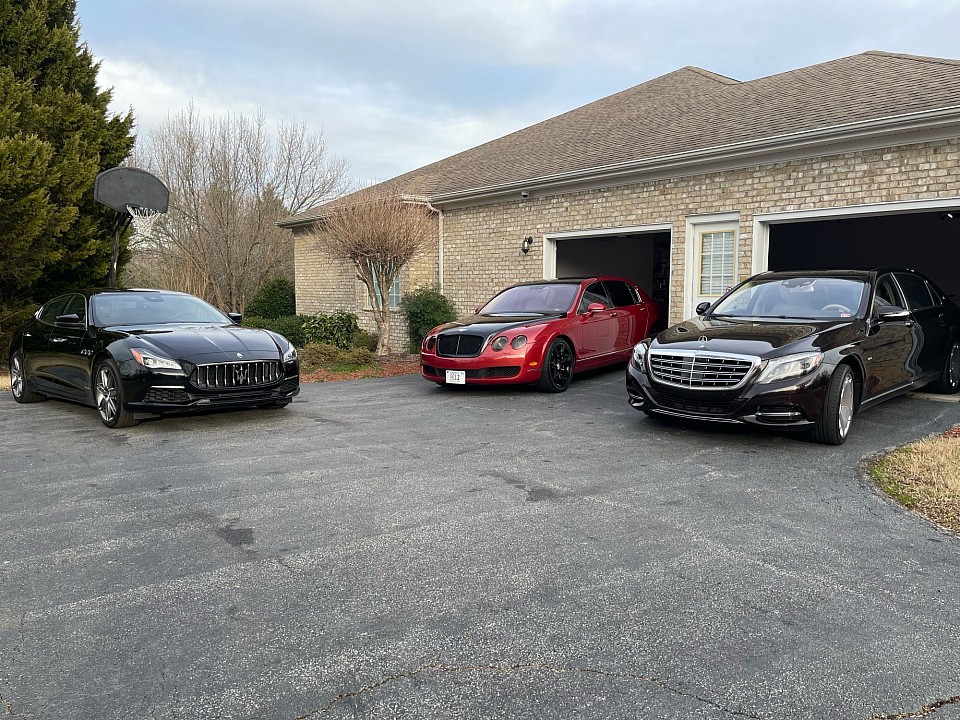 Maserati (L), Bentley (M), Maybach (R)